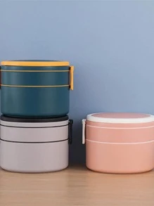 1入組雙色多層飯盒 - 藍色 - 查看 3
