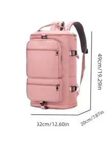 大容量旅行後背包,大容量背包適用於戶外遊玩,度假運動閒暇後背包1入組 - 粉色 - 查看 7
