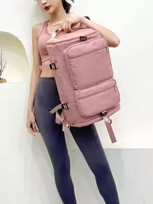 大容量旅行後背包,大容量背包適用於戶外遊玩,度假運動閒暇後背包1入組 - 粉色 - 查看 6