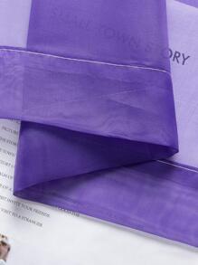 Plain Single Panel Sheer Curtain - Purple - View 3