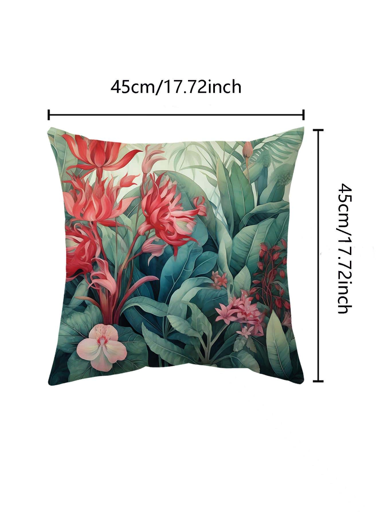 OFloral Federa Cuscino 45x45 Cm Con Motivo Geometrico Triangolo - Stampata Su Due Lati, Satinata, Cerniera Invisibile