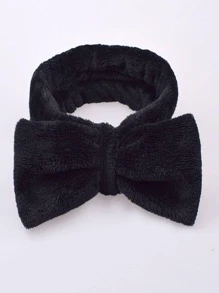 Dây buộc tóc nơ trang trí - màu đen - Xem 4