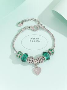 水鑽愛心掛飾手環 - 彩色 - 查看 5