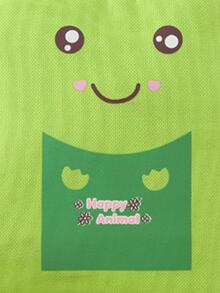 1pc Cartoon Frog Print Lunch Bag - Green - View 4