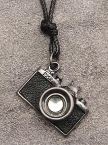 Collar con colgante de cámara para hombre para decoración diaria para un aspecto elegante - Negro - Ver 1