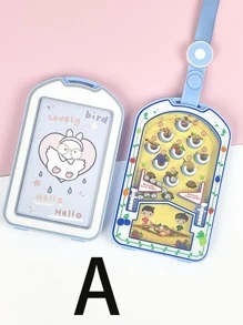 1入組卡通圖案卡套附帶繩子 - 彩色 - 查看 4