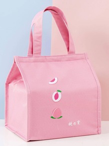 1入組桃子印花便當袋 - 粉色 - 查看 1