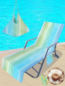 1 Tấm Bọc Ghế Đi Biển Họa Tiết Sọc, Khăn Cho Ghế Hồ Bơi, Bọc Ghế Tắm Nắng Với Túi Đựng Bên Hông Cho Ghế Tắm Nắng Hồ Bơi - Nhiều màu - Xem 3