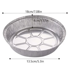 10入組圓形一次性烤鍋 - 銀色 - 查看 3