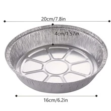 10入組圓形一次性烤鍋 - 銀色 - 查看 4