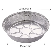10入組圓形一次性烤鍋 - 銀色 - 查看 5