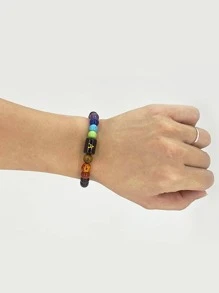 1 pieza Pulsera con cuenta con diseño de letra - Negro - Ver 5