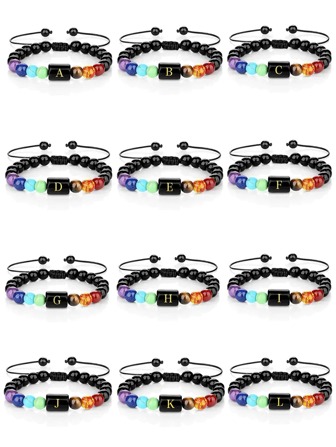 1入組字母細節串珠手鏈