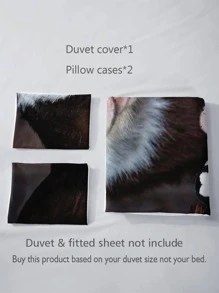 Farmhouse Animal Black White Cow Print Duvet Cover With 2 Pillowcases,Zip Up Bedding For Girls Boys Adult. - Black and White - View 5