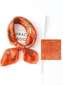 3pcs Chain Print Bandana Stylish Square Scarf For Decoration For Daily Life Bandana,Hair Band,Head Band Ideal For Dressing Up Your Look - Multicolor - View 4