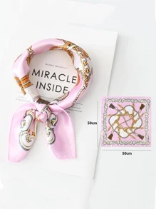 3pcs Chain Print Bandana Stylish Square Scarf For Decoration For Daily Life Bandana,Hair Band,Head Band Ideal For Dressing Up Your Look - Multicolor - View 2