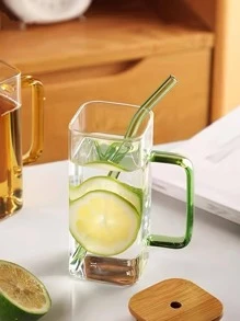 1入組透明玻璃杯子帶吸管 - 無色 - 查看 5