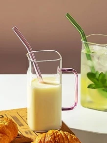 1入組透明玻璃杯子帶吸管 - 無色 - 查看 6