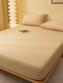 素色床墊套 - 卡其色 - 查看 2
