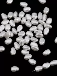 beadia 20入組小型abs材質假珍珠夾線珠,適用於珠寶製作和diy裝飾 - 白色 - 查看 2