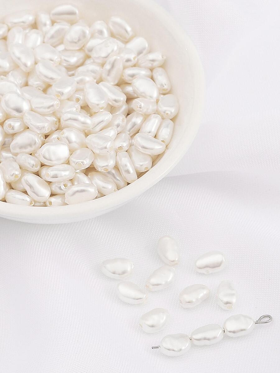 beadia 20入組小型abs材質假珍珠夾線珠,適用於珠寶製作和diy裝飾 - 白色 - 查看 1