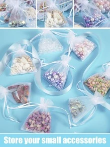 50pcs Plain Drawstring Gift Bag - White - View 2