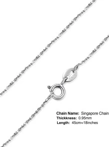 JewelryPalace 純銀極簡鏈條樣式項鍊 - 銀色 - 查看 5