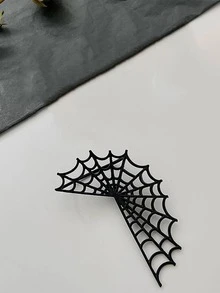 1 pieza Envoltura de oreja con diseño de telaraña - Negro - Ver 2