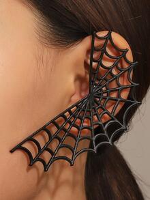 1 pieza Envoltura de oreja con diseño de telaraña - Negro - Ver 1