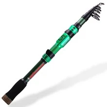 Sougayilang Fishing Rod Telescopic Fishing Rod Portable- 24 Ton Carbon Fiber,CNC Machined Reel Seat, Comfortable EVA Handle, Travel Fishing Pole for Bass Trout Fishing - 綠色 - 查看 1