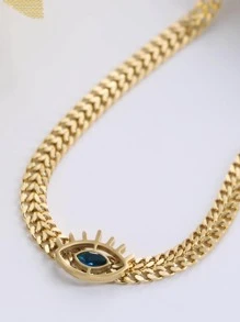 Eye Decor Necklace - Gold - View 1