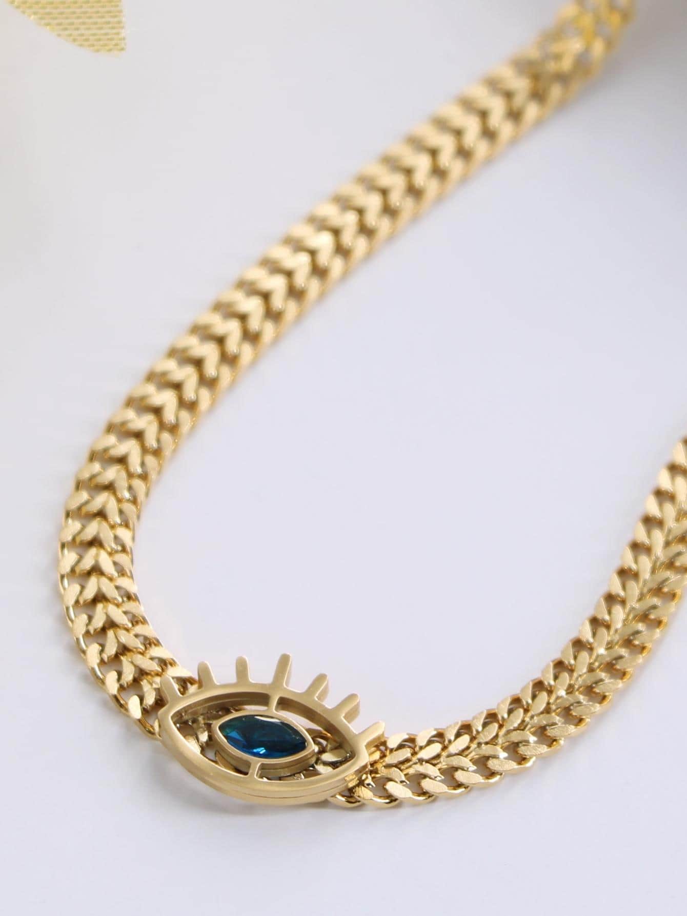 Eye Decor Necklace - Gold - View 1
