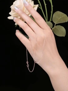 JewelryPalace Vòng cổ dây chuyền tối giản bằng bạc sterling - Hoa hồng vàng - Xem 4