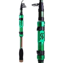 Sougayilang Fishing Rod Telescopic Fishing Rod Portable- 24 Ton Carbon Fiber,CNC Machined Reel Seat, Comfortable EVA Handle, Travel Fishing Pole for Bass Trout Fishing - 綠色 - 查看 3