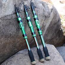 Sougayilang Fishing Rod Telescopic Fishing Rod Portable- 24 Ton Carbon Fiber,CNC Machined Reel Seat, Comfortable EVA Handle, Travel Fishing Pole for Bass Trout Fishing - 綠色 - 查看 9
