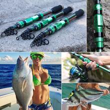 Sougayilang Fishing Rod Telescopic Fishing Rod Portable- 24 Ton Carbon Fiber,CNC Machined Reel Seat, Comfortable EVA Handle, Travel Fishing Pole for Bass Trout Fishing - 綠色 - 查看 10