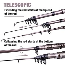 Sougayilang Fishing Rod Telescopic Fishing Rod Portable- 24 Ton Carbon Fiber,CNC Machined Reel Seat, Comfortable EVA Handle, Travel Fishing Pole for Bass Trout Fishing - Bạc - Xem 8
