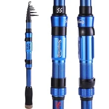 Sougayilang Fishing Rod Telescopic Fishing Rod Portable- 24 Ton Carbon Fiber,CNC Machined Reel Seat, Comfortable EVA Handle, Travel Fishing Pole for Bass Trout Fishing - 藍色 - 查看 3