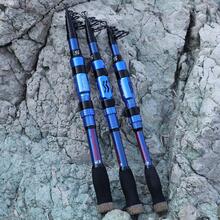 Sougayilang Fishing Rod Telescopic Fishing Rod Portable- 24 Ton Carbon Fiber,CNC Machined Reel Seat, Comfortable EVA Handle, Travel Fishing Pole for Bass Trout Fishing - 藍色 - 查看 9