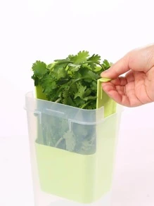 Hộp đựng thảo mộc cho tủ lạnh-1 cái Tủ lạnh lưu trữ nhà bếp Hộp đựng sản phẩm tươi Hộp đựng thảo mộc Hộp bảo quản sản phẩm tươi nhất - Herb Savor Pod Lá bạc hà hoặc Hộp đựng măng tây cho tủ lạnh - màu xanh lá - Xem 2