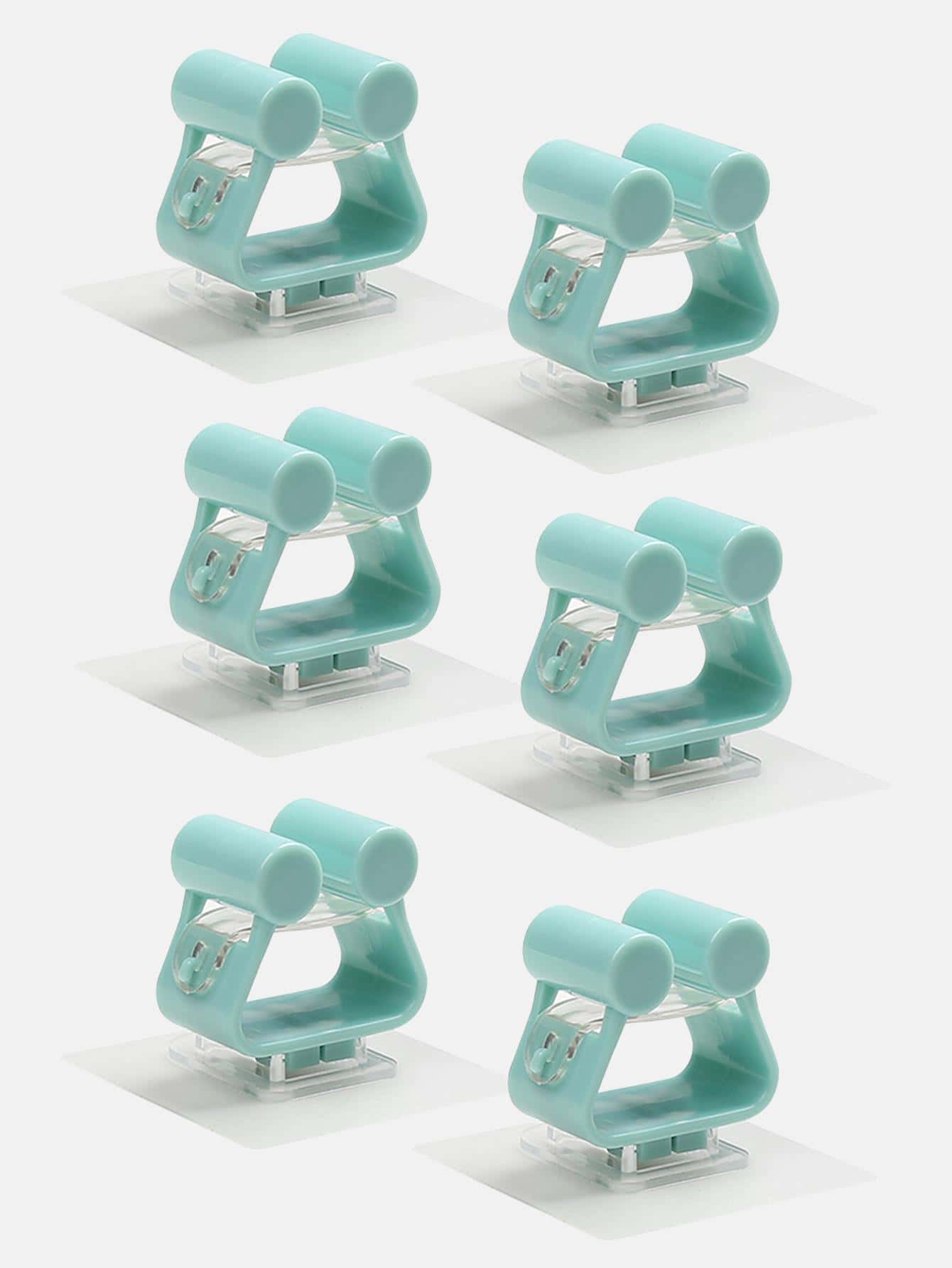 5入組免打孔拖把架 - 綠色 - 查看 1