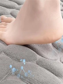 1 件石材浮雕图案浴室地毯浴室厨房装饰 - 灰色 - 查看 6