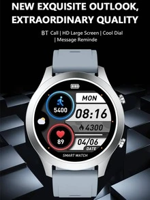 1pc Men Women Grey TPU Strap Sporty Water Resistant Sleep Tracking Square Dial Smart Watch, For Daily Decoration - Grey - View 2