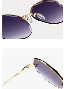 1 cặp kính thời trang nữ Ombre Lens Browline cho cuộc sống hàng ngày - Hoa hồng vàng - Xem 7