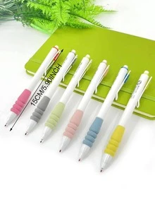 6入組混色凝膠簡約風按設計黑色中性筆適用於學校 - 粉色 - 查看 2