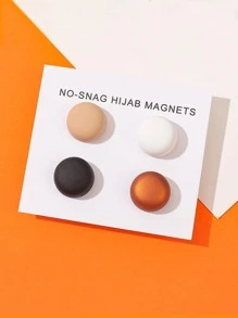 4pcs Round Magnetic Brooch - Multicolor - View 1
