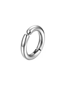 男士極簡耳夾不銹鋼銀 - 銀色 - 查看 4