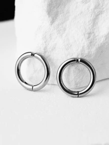 男士極簡耳夾不銹鋼銀 - 銀色 - 查看 6