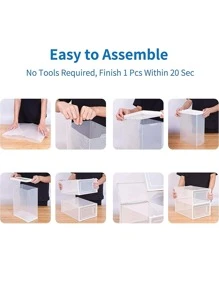 1入組透明鞋子收納盒 - 白色 - 查看 4