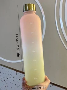1pc 1000 ML Chai nước họa tiết chữ ombre - Màu vàng - Xem 2